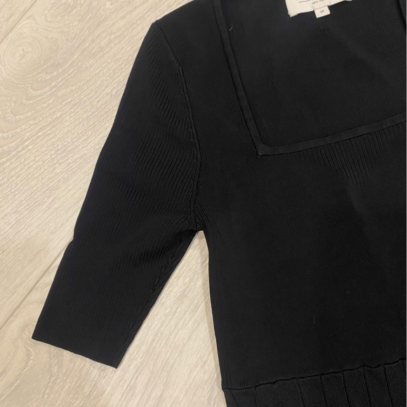 La Ligne NYC Veronica dress black size M medium short sleeve square neckline - Picture 7 of 7